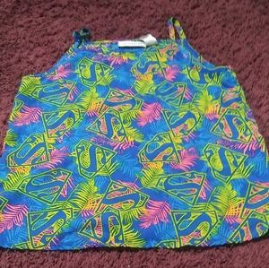 Blue with pink and yellow Supergirl Shirt